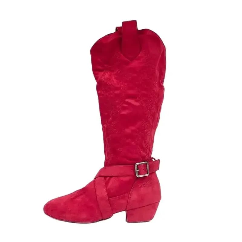 Pratica latino Party Dance Boot Women Line stivali da ballo fai da te scarpe Suede Western Style Line Dancing West Coast Swing Dance Boot