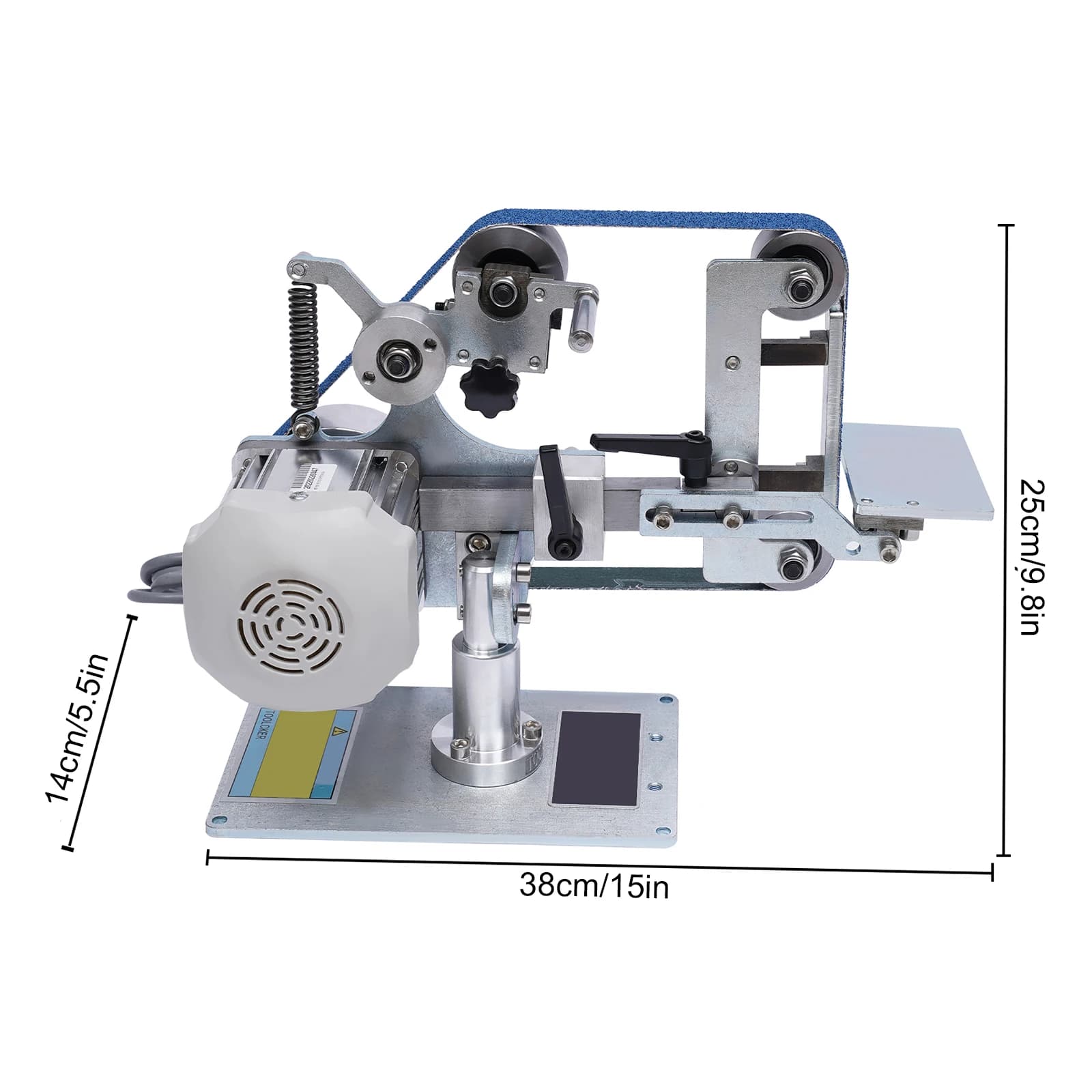 Belt Sander 550W 110V, Benchtop Grinder with Fixed Angle Guide for Knife Sharpening, Woodworking & Metal Polishing Sander Tool