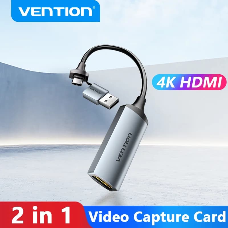 Vention Scheda di acquisizione video 4K HDMI a USB3.0/Tipo C HDMI Video Grabber Box Switch PS4/5 per PC Camera Registrazione in streaming live Meeting