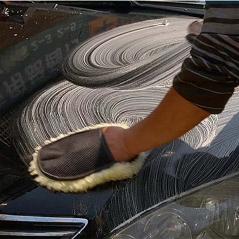 Guanti in lana morbidi per lavaggio auto, spazzola per la pulizia, prodotti per la cura di moto, guanti in peluche per il lavaggio auto