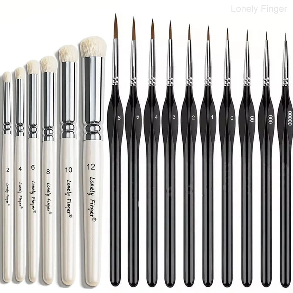 Dry Brush Miniature Painting, Dry Brush Set Miniature Paint Brushes for Models Miniature Painting Watercolor Acrylic Oil Paiture