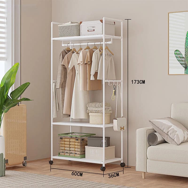 Luxury Coat Rack Standing Clothes Hanger Japanese Style Multi Functional Storage Rack Bedroom Entryway Organizer