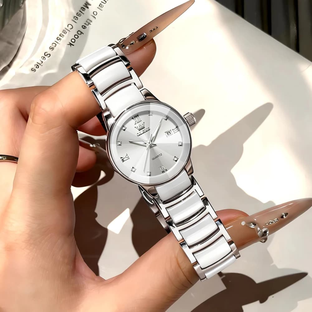OLEVS New Women Watch Fashion Creative Ceramic Watch Women Casual Sport Waterproof Watches Quartz Clock Gift Montre Femme