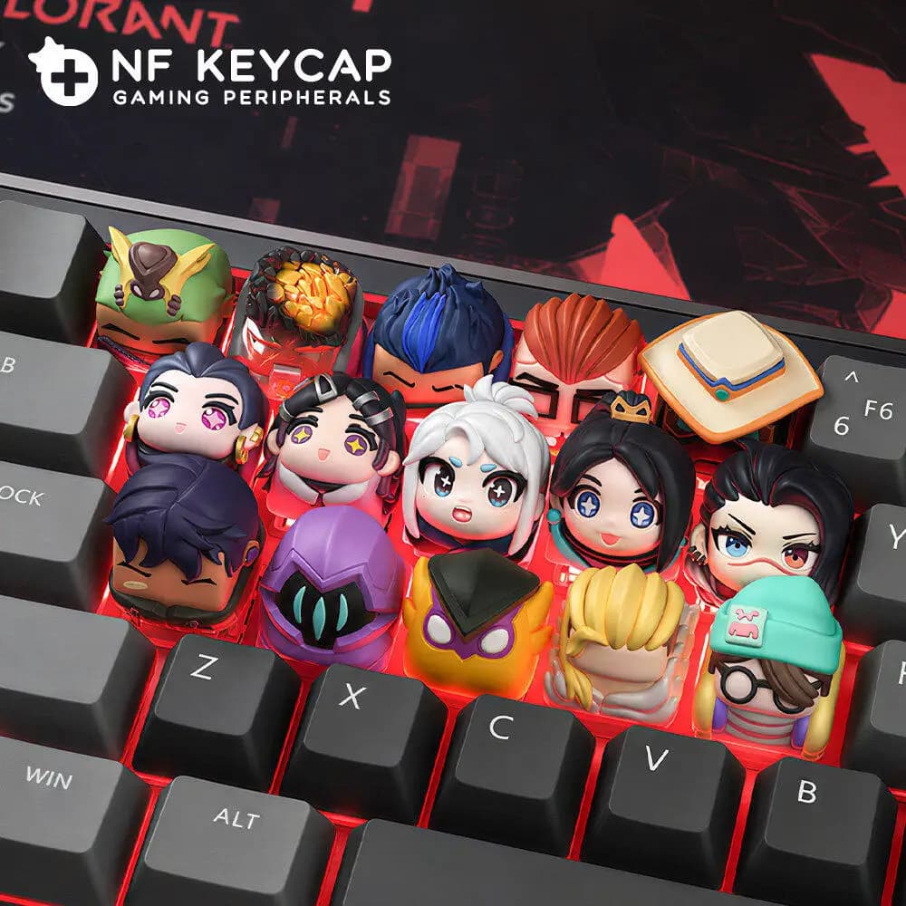 15Pcs/set Diy Self Made Valorants Sage Mechanical Keyboard Keycaps Cross-Axis Mechanical Keyboard Pc Personalized Keycaps Gift