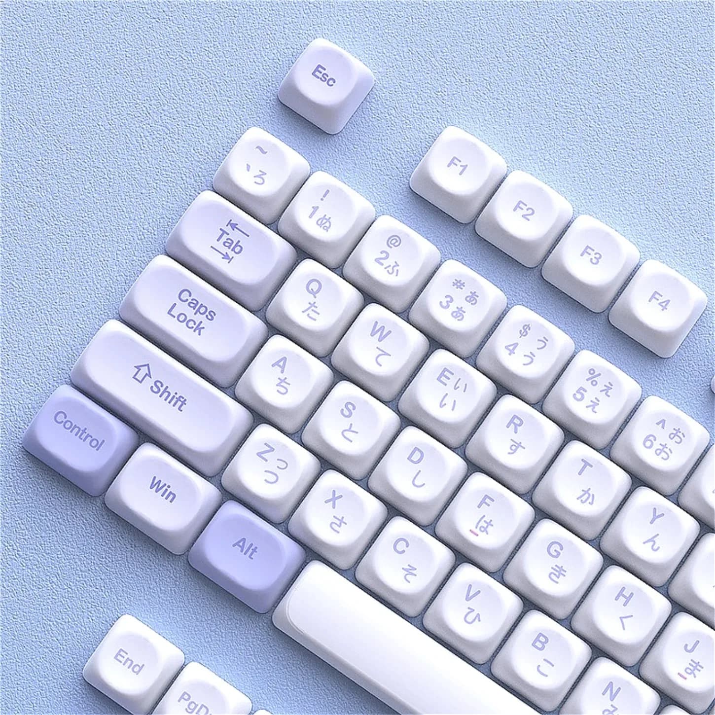 Kit portachiavi MOA Soda blu viola PBT 120+ tasti per tastiera meccanica 60/64/84/98/108 Copritasti coreani