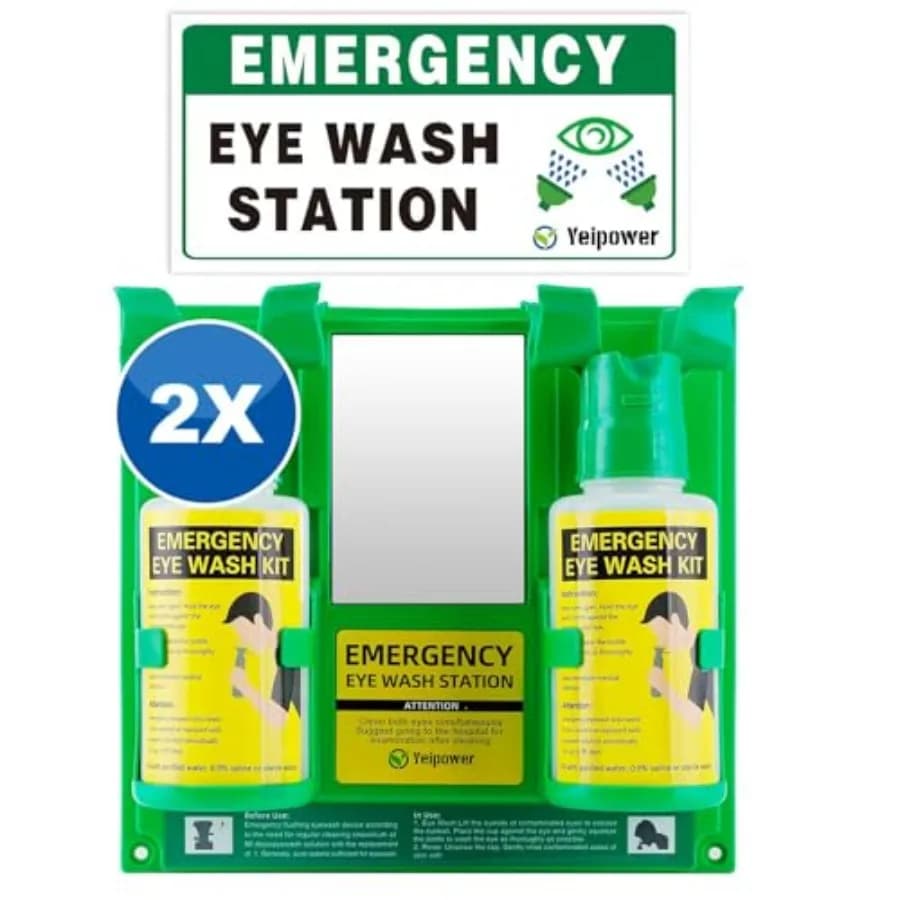 Stazione di Lavaggio Oculare Portatile Approvata OSHA - Kit di Emergenza Aggiornato per Lavaggio Oculare, Pulisce Entrambi gli Occhi Contemporaneamente, Primo Soccorso
