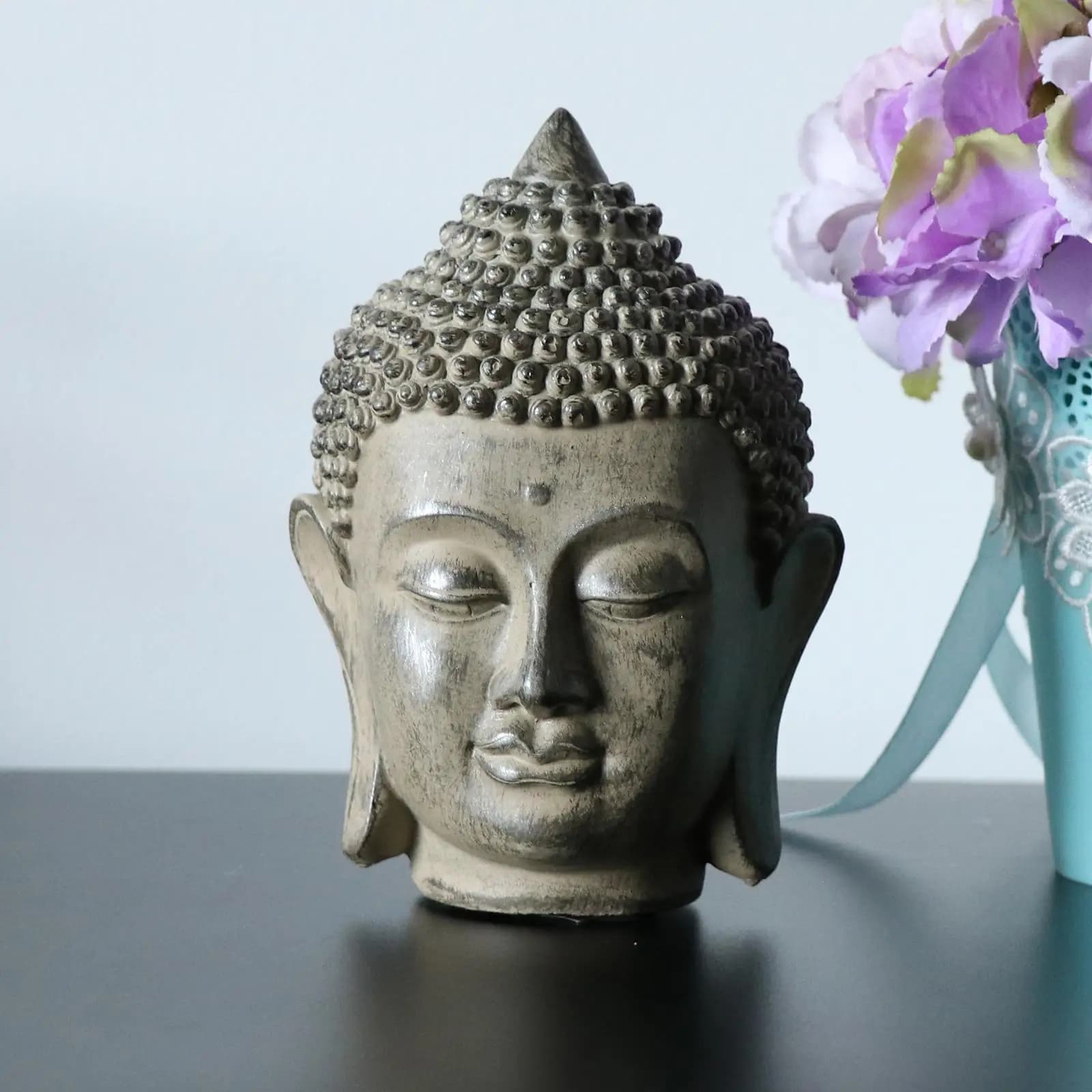 Statua Scultura Astratta in Polystone Goodeco, Decorazione per Candele a Forma di Tempio di Buddha, Statua di Elefante, Figurina di Buddha