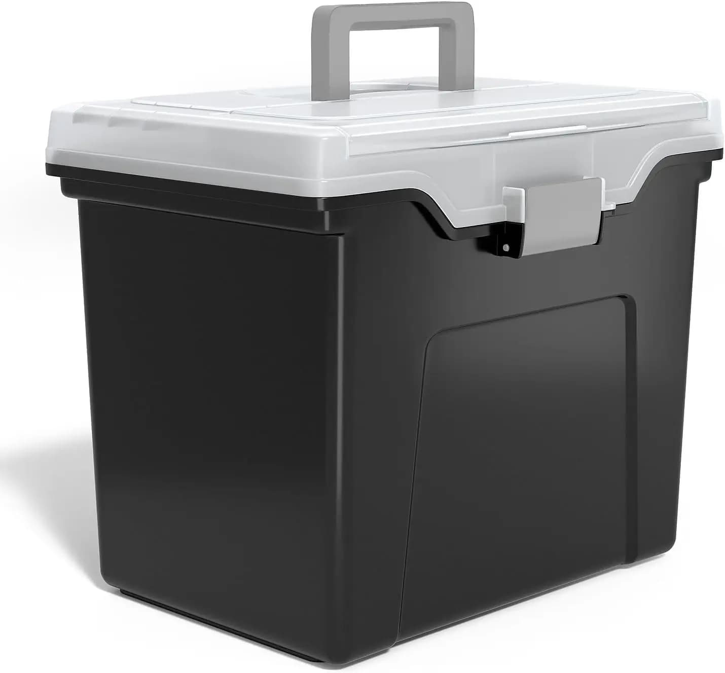 Borsa portadocumenti portatile per cartelle sospese formato Letter, con chiusura di sicurezza e organizer con coperchio integrato, nero/trasparente