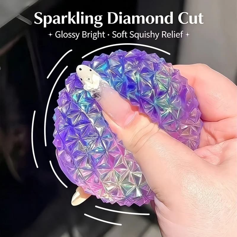 Crystal Diamond Spiky Squishy Squeeze Toy Maltose Stress Sensory Ball Decompression Fingertip Play With Anxiety Relief Toy Gift