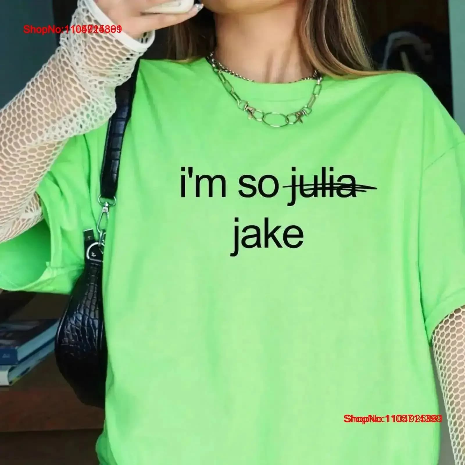 Jake Shane T Shirt x I'm So Julia Lime Green Brat Vintage Retro Style Y2K Pop Culture Xcx Bumpin That Washed Casual vintage