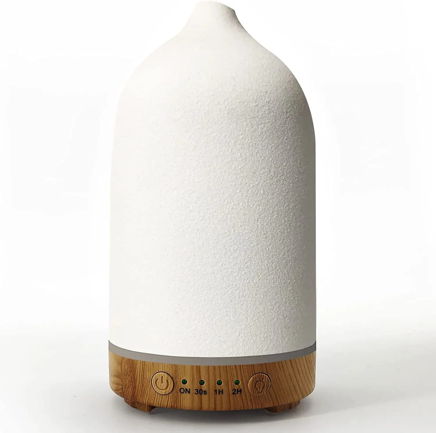 Umidificatore a ugello corto in ceramica a venature del legno diffusore per macchina per aromaterapia in ceramica bianca e nera