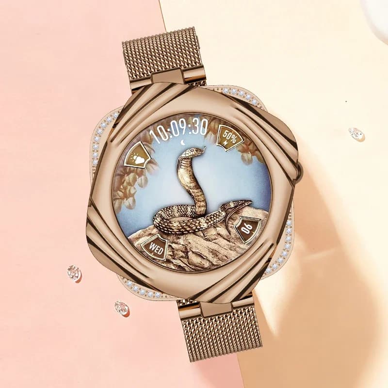 Orologio intelligente da donna AMOLED Monitoraggio della salute da 1,09 pollici Smartwatch Ragazza presente per la fidanzata Chiamata Bluetooth Fitness Impermeabile