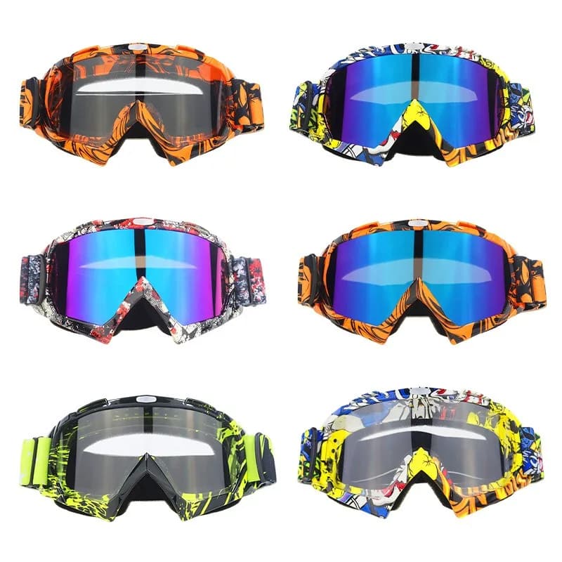 Occhiali da motocross Occhiali da sci Occhiali da casco, Attrezzatura da pilota, Colorati e protettivi, Ideali per sport fuoristrada e neve