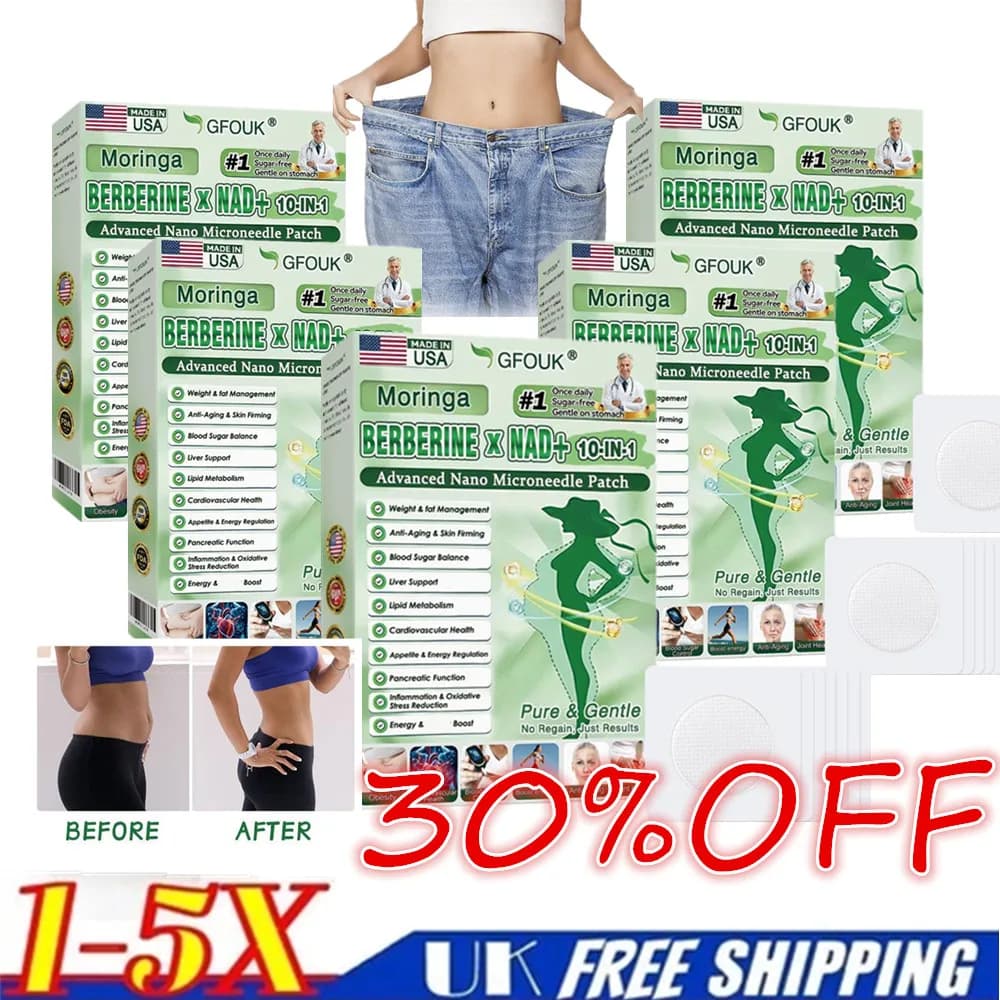 Patch di Microaghi Nano Avanzati 10-in-1 Moringa 1-5X per Rassodamento della Pelle e Supporto Metabolico Naturale, Puro e Delicato per il Controllo del Peso