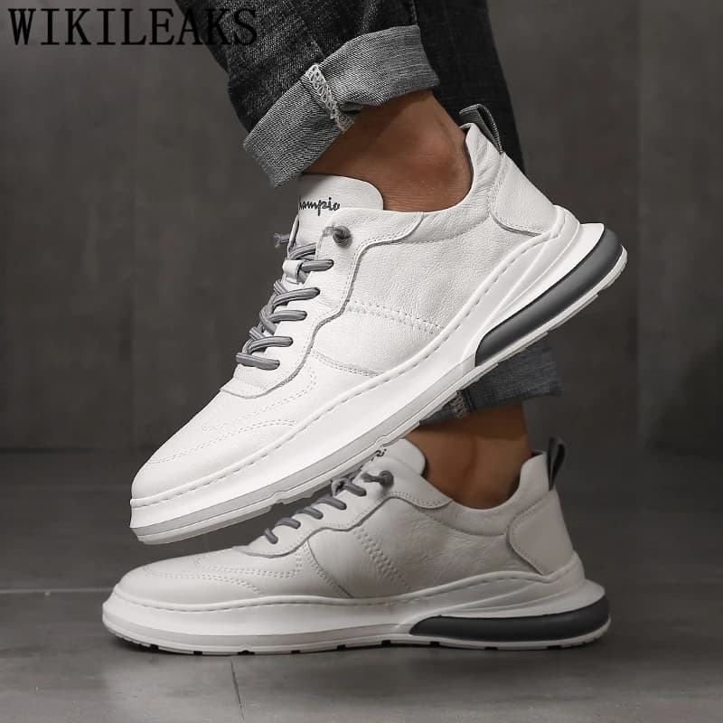 Scarpe da ginnastica bianche Scarpe da uomo Scarpe da corsa da uomo in vera pelle Scarpe da ginnastica di lusso da uomo Moda Scarpe da ginnastica da uomo Zapatillas Hombre Casual