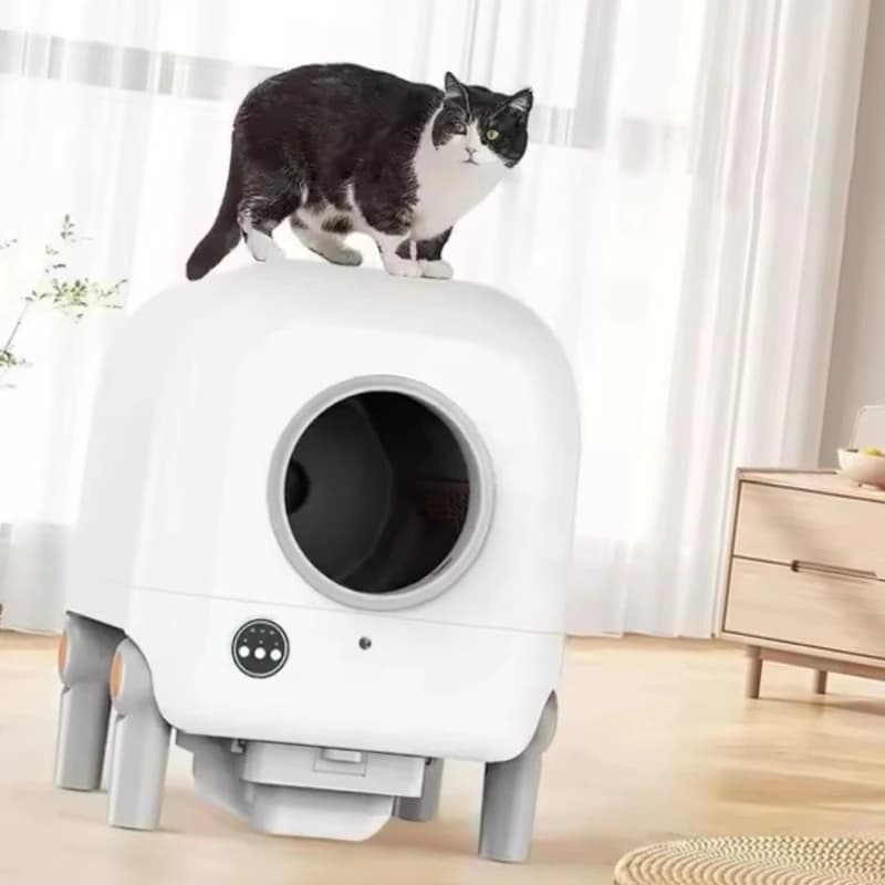 Lettiera per gatti grande XL, padella automatica intelligente per toilette per gatti con controllo APP WiFi, design di ventilazione, facile da pulire per uso domestico