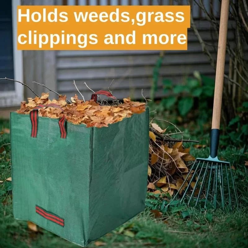 1Pcs 125L Foldable Reusable Garden Bag With Reinforced Handles Portable Lawn Container For Home Garden Yard Cleaning