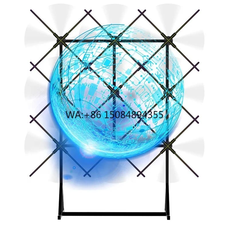 Proiettore Olografico 3D 9*85CM, Attrezzatura Pubblicitaria con Supporto Espositivo, Schermo per Proiezione Olografica 3D, Ventola LED Digitale