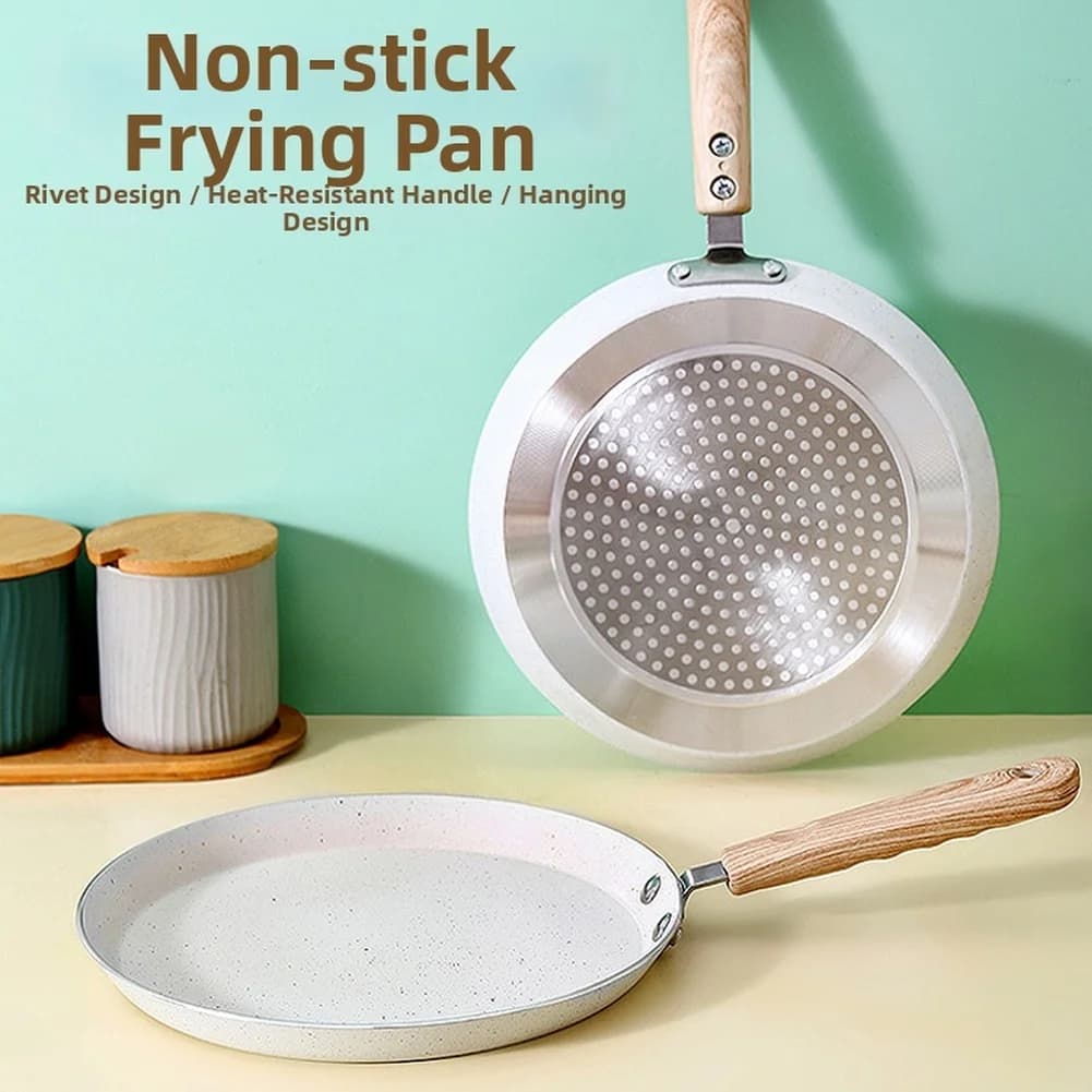 Frying Pan Non Stone Finish for Pancake Crepe Pizza Omelet Egg 18cm 22cm 26cm All Stove Use 201 Stainless Steel Base