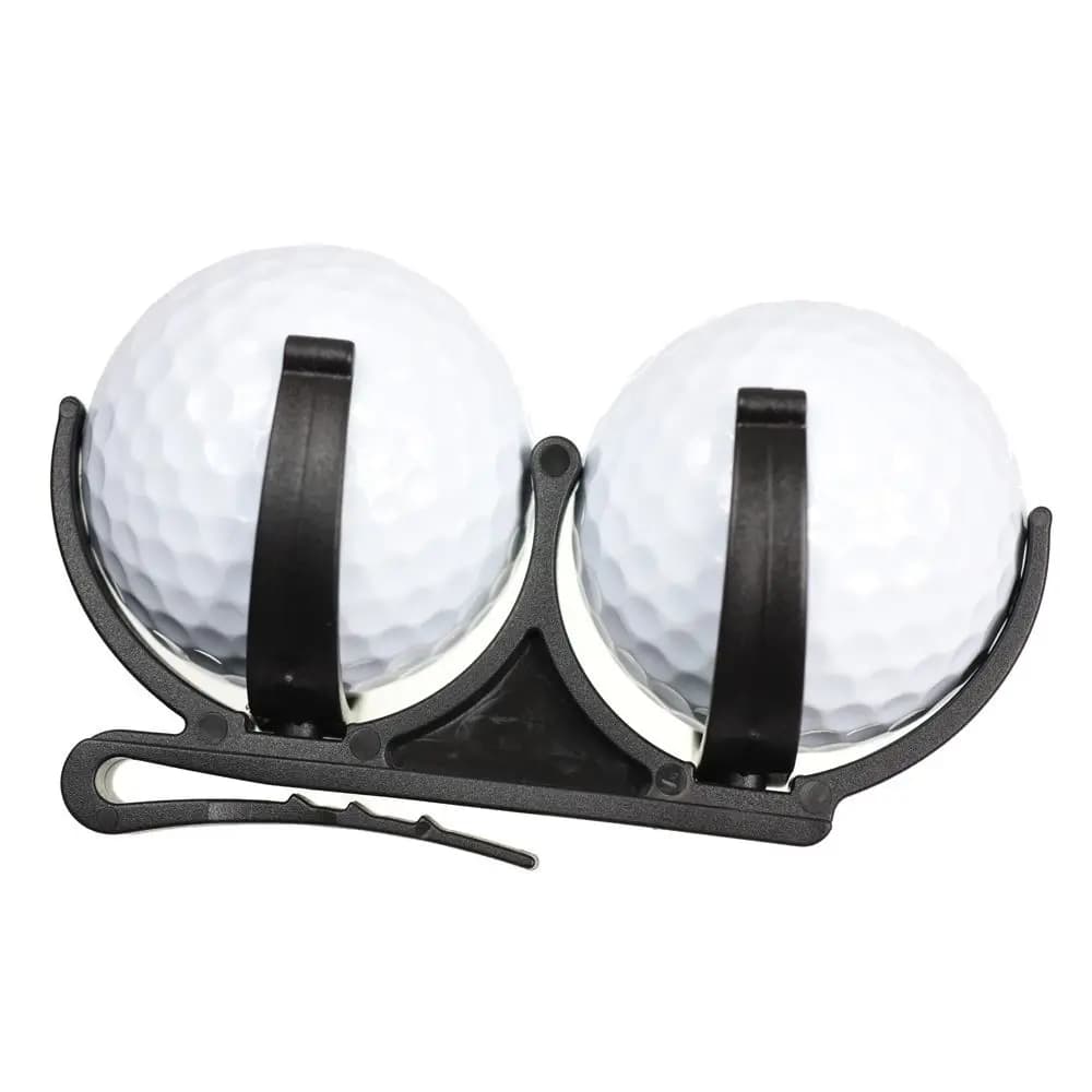 Supporto per cintura per pallina da golf a due palline Supporto per tee da golf pieghevole girevole Clip per cintura Supporto per pallina da golf in plastica Copertura per pallina da golf