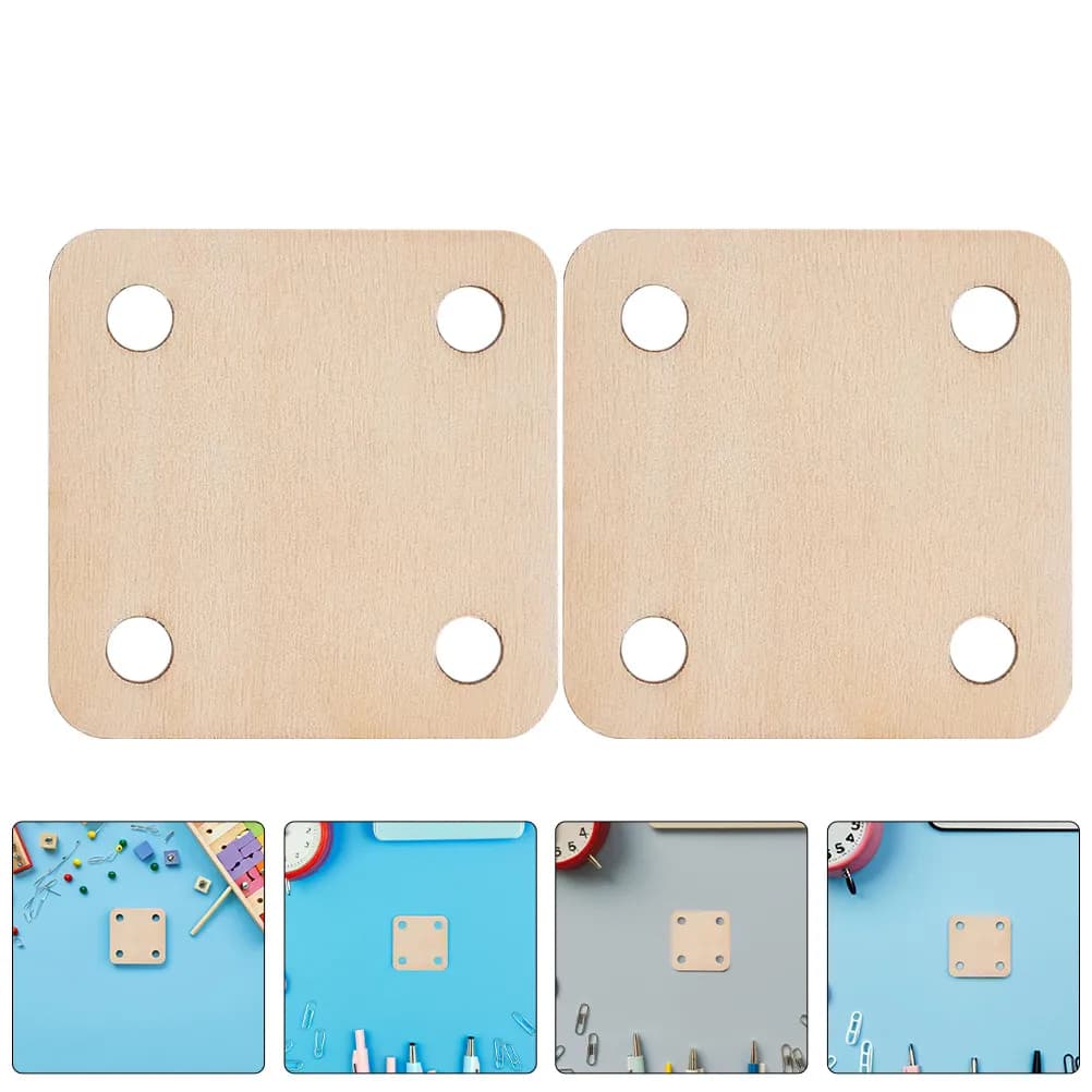 36Pcs Weaving Loom Wooden Square 4 Hole Blank Card Tablet for DIY Handcrafts Fine Weaving Home Decoration Card Making Supplies
