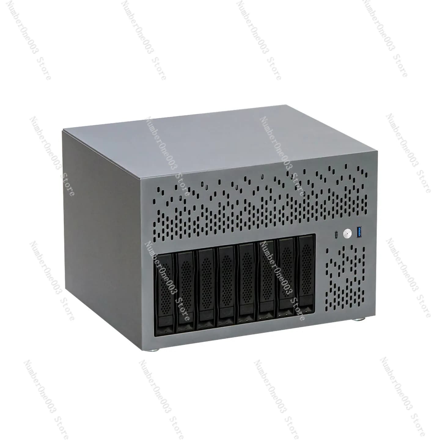 Centaur nas chassis eight-disk slot 3mm aluminum plate atx motherboard storage server feiniu black synology for home