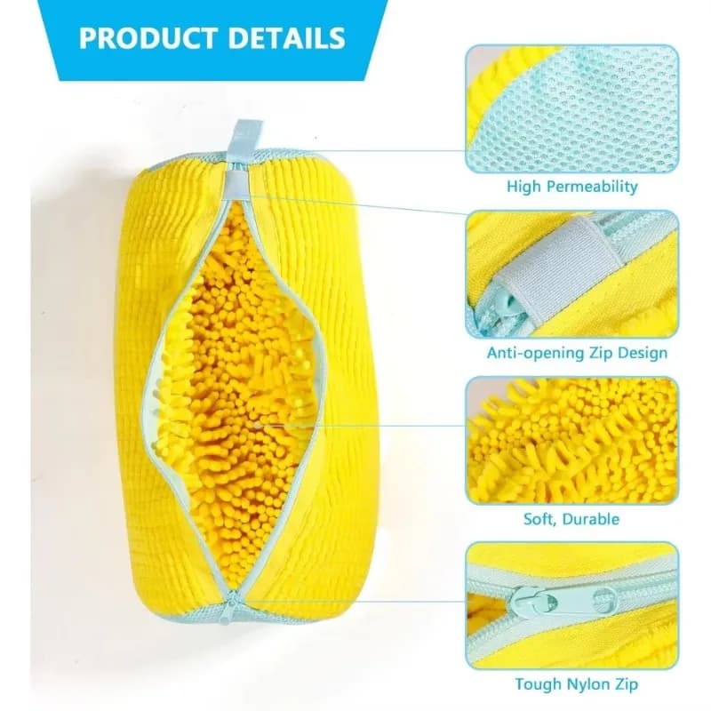 Shoes Washing Bag Polyester Mesh Laundry Wash Bag Padded Sneaker Protector Machine Washable Shoe Organizer for Daily Home Use