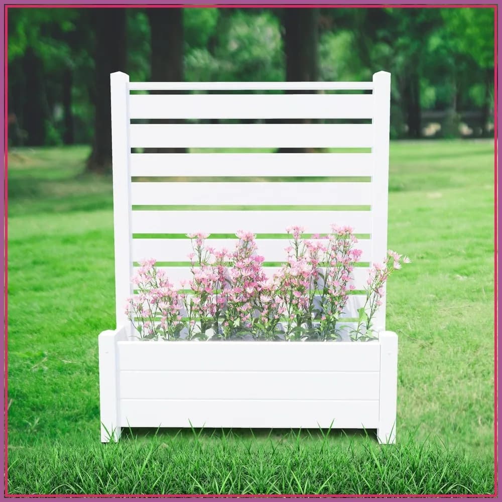Recinzione per la privacy in vinile senza scavo 36"W x 45"H con fioriera per bidone della spazzatura, attrezzatura per piscina (1 pannello)