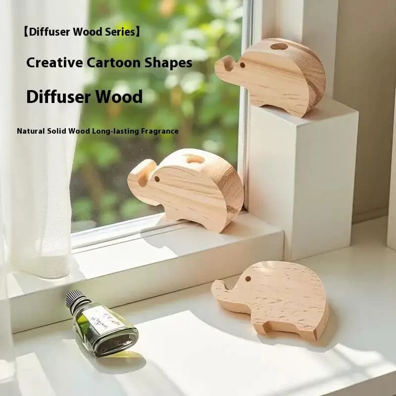 Diffusore di aromaterapia volatile in legno ecologico Fragranza diffusa Diffusore di legno a forma di elefante Aria rinfrescante di lunga durata