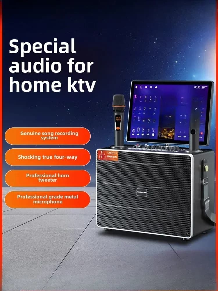Sistema karaoke all-in-one per esterni con schermo, per balli di gruppo, canto e karaoke, set KTV familiare con altoparlante e jukebox
