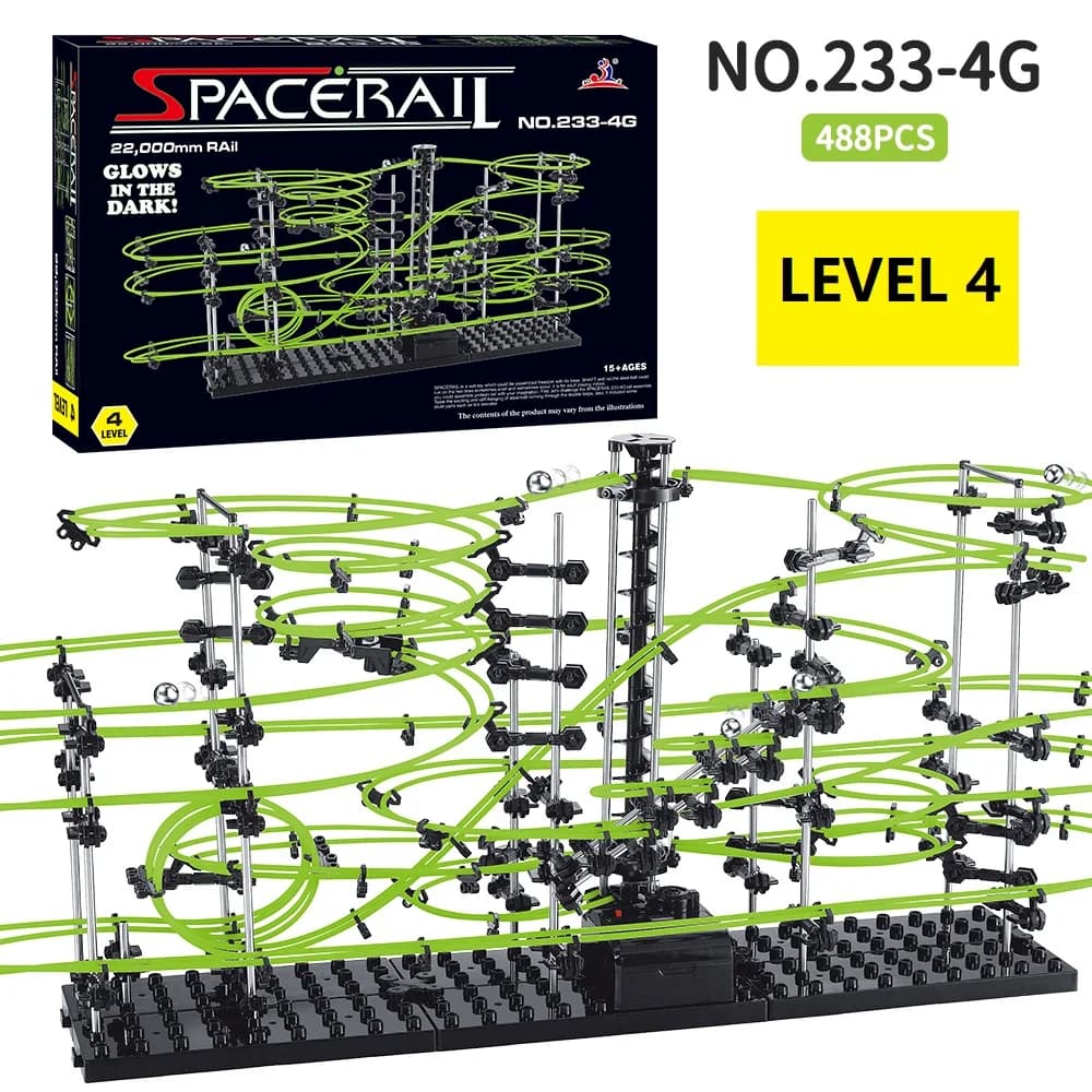 Marble Run Maze Race Track Games luminoso spaperail Rollercoaster Ball Level 2 3 4 Electric Elevator Model Education Science Toy