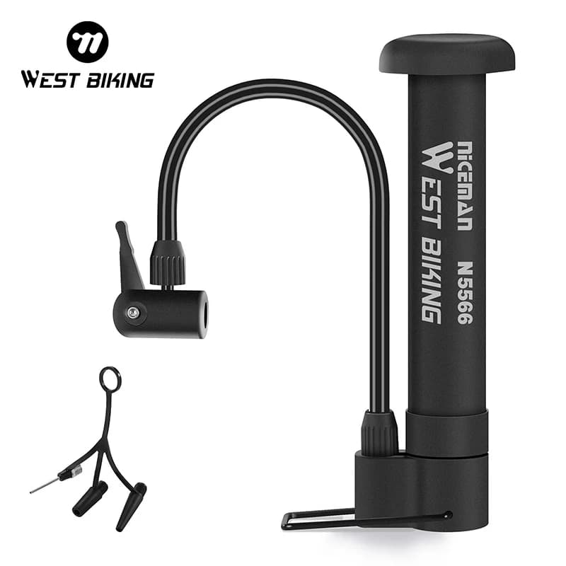 WEST BIKING MTB Bicycle Pump 80 PSI Bike Manual Air Pump Pneumatic tyre pump Valvola Schrader Floor Pump Cycling accessories