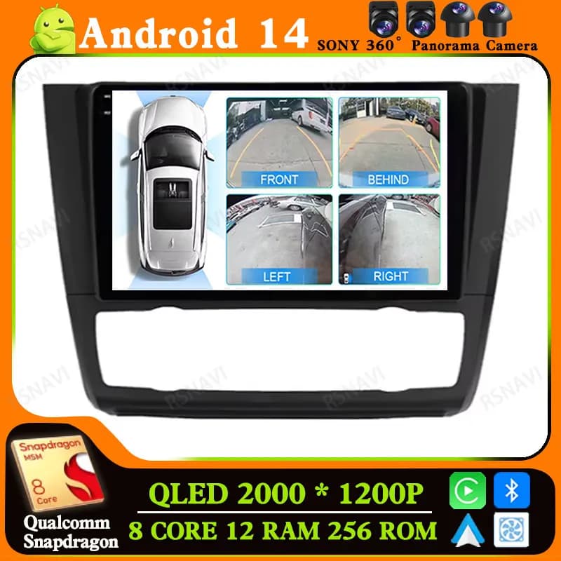 Autoradio Android 14 per BMW serie 1 serie 1 E88 E82 E81 E87 2004-2011 Multimedia DVD BT Stereo GPS Viedo Player 4G LTE DSP
