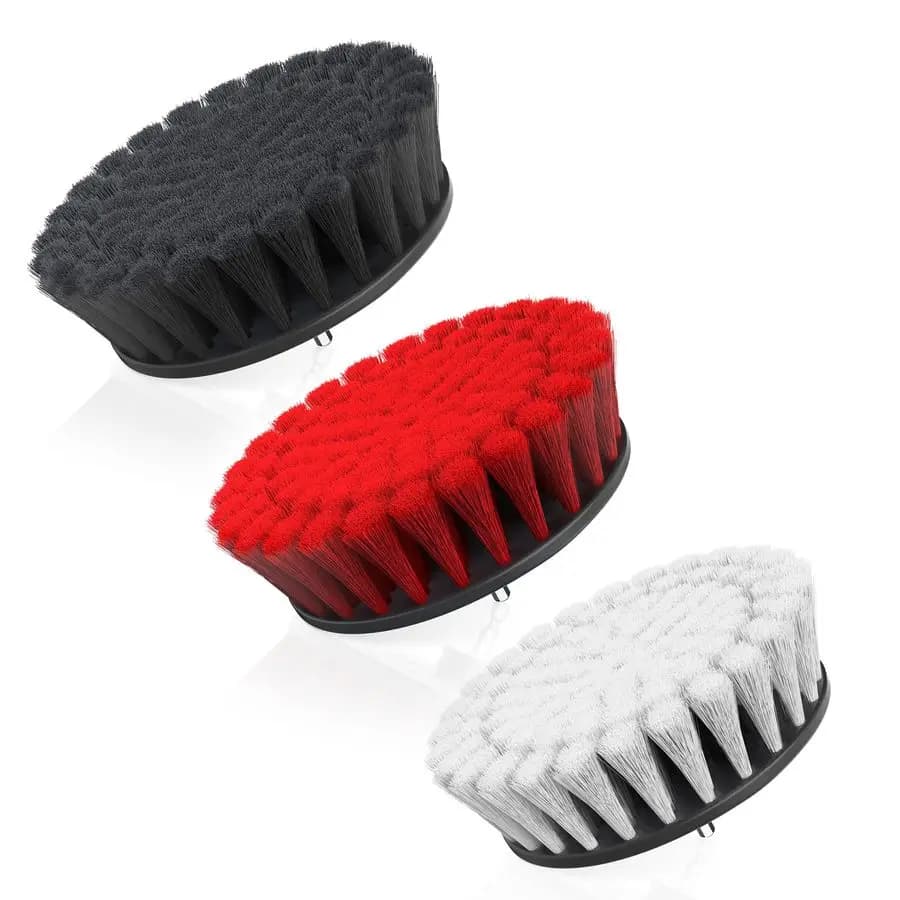 Kit spazzole per pulizia multiuso, 3 pezzi, 6 spazzole con setole morbide, medie e dure incluse, da utilizzare su varie superfici, H intero