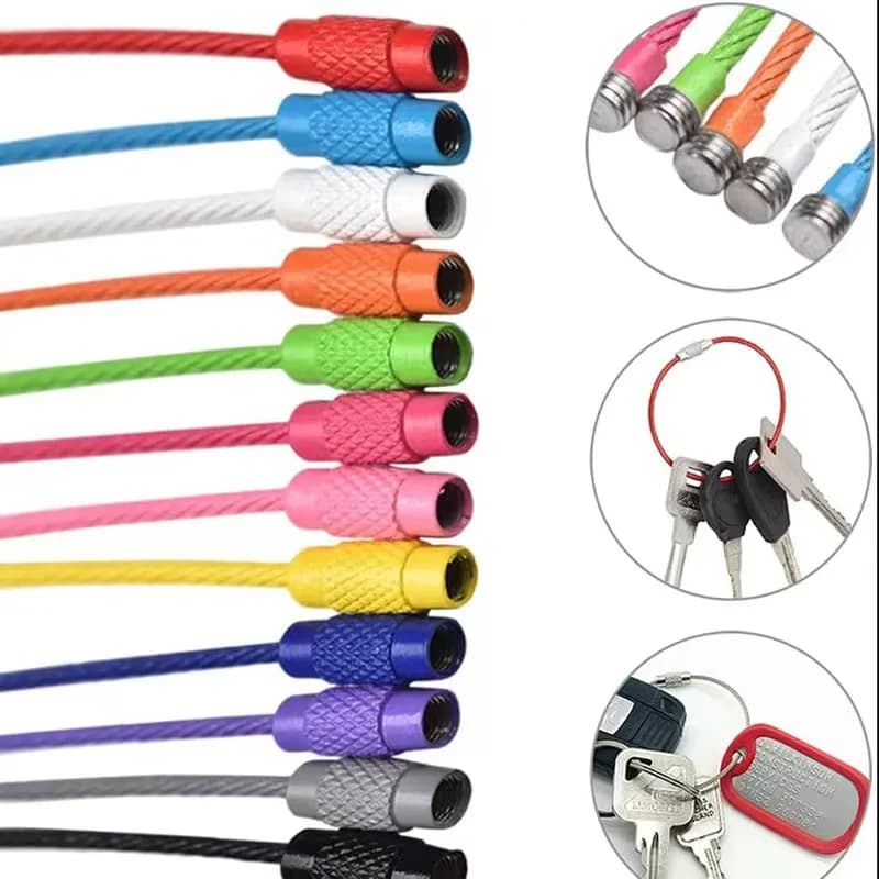 50 mm iron key rings Colorful key rings Screw lock for jewelry creation Keychain DIY results