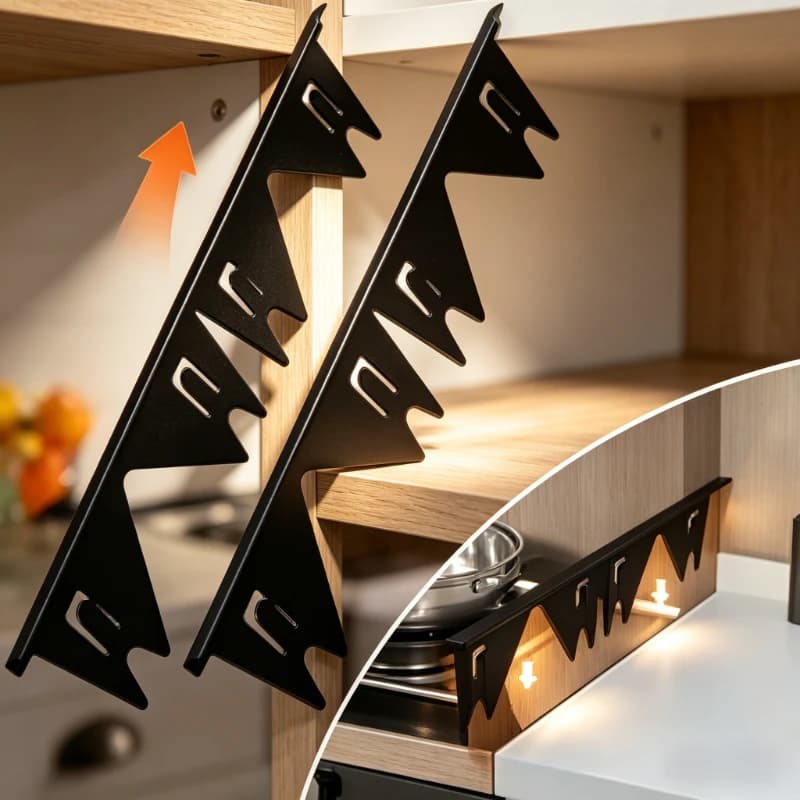 Copertura per Fessure Forno/Cucina in Acciaio Inossidabile, 2 Paia, Regolabile, Multiuso, Facile da Pulire, Argento, per Casa