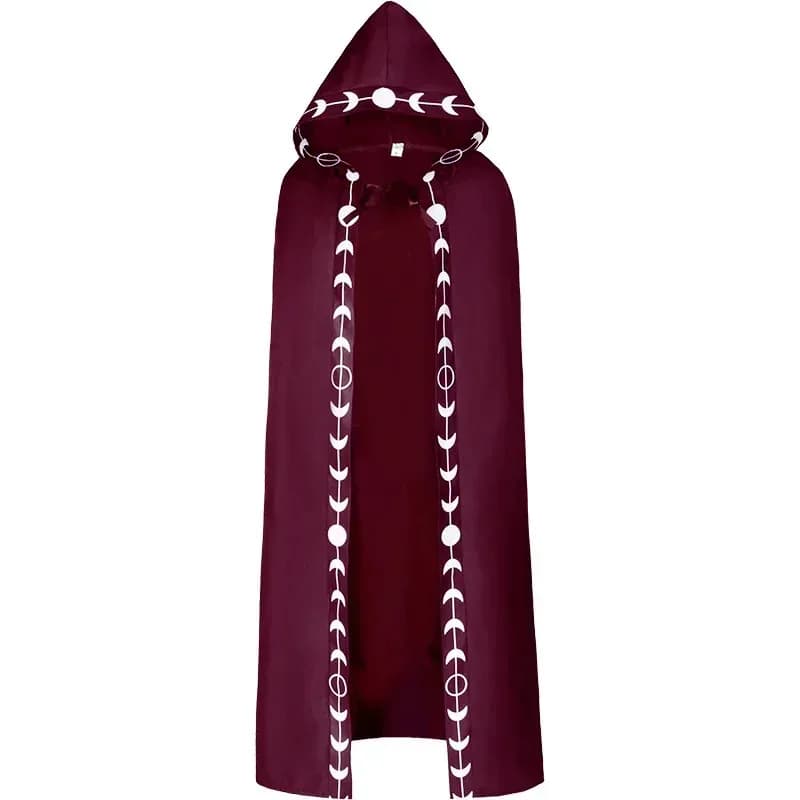 Costume medievale rinascimentale Cos Mantelle con cappuccio per bambini adulti Mantelli lunghi Costumi Cosplay Strega Rosso Verde Grim Reaper Cape6;d'3, h