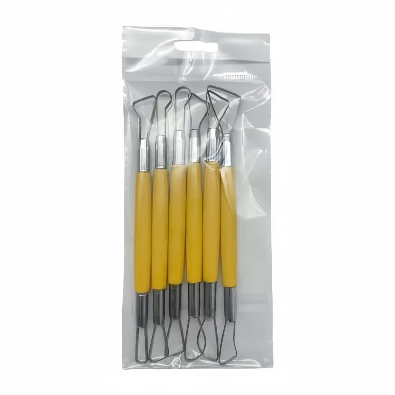 Strumenti per argilla pietra-plastica Raschietto in plastica da 6 pezzi Coltello per filo piatto in argilla polimerica per ceramica Coltello da intaglio fai-da-te per plastilina