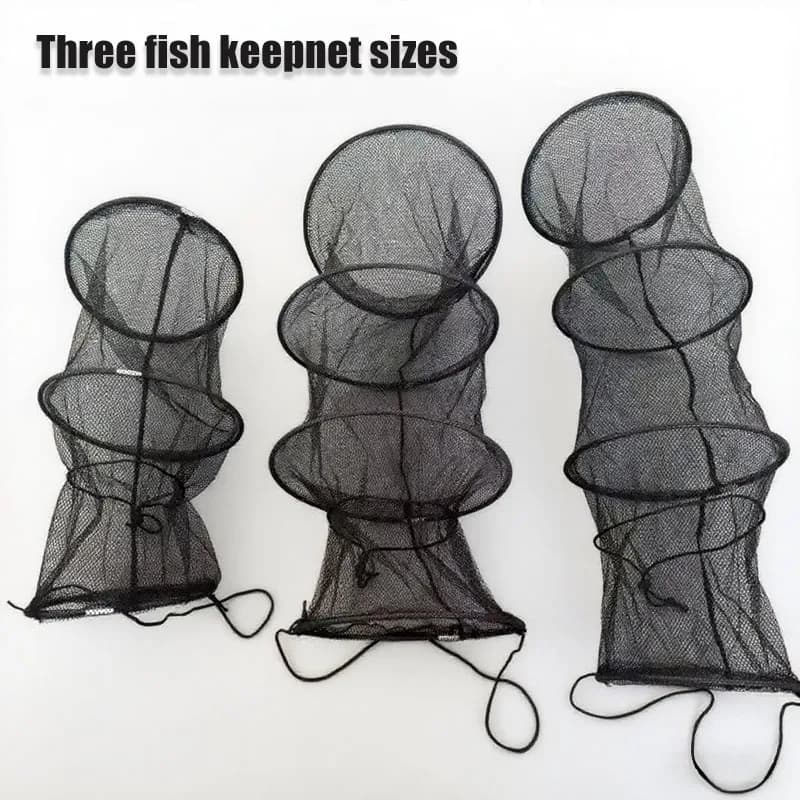 Rete da pesca pieghevole di grande capacità, portatile, design multi-pesce con corde anti-perdita sicure