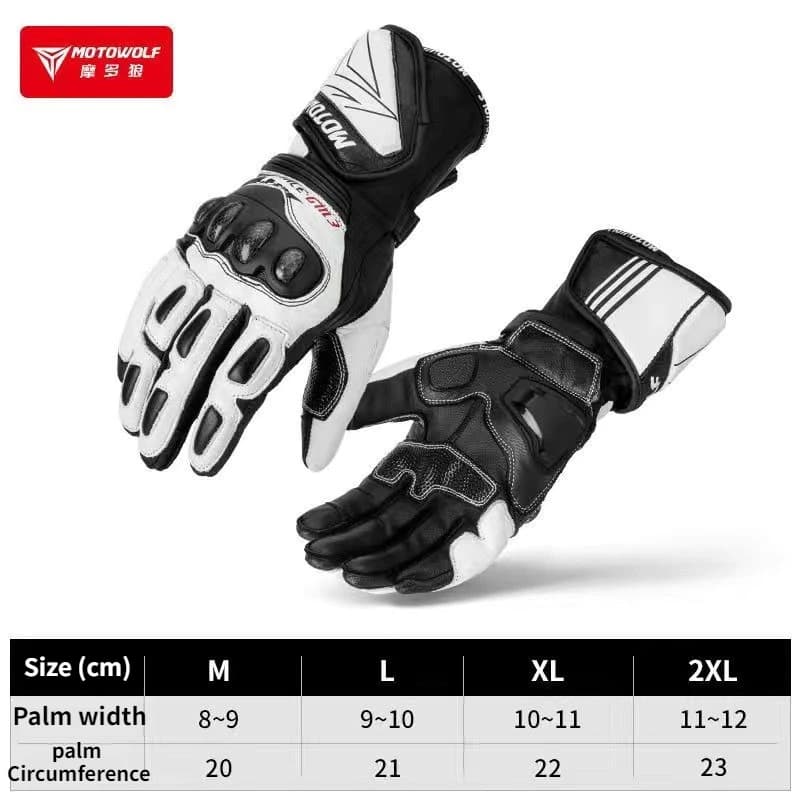 Guanti da motocross touch screen in vera pelle GM3 Guanti da moto antivento da uomo Versione lunga Dirt Bike Motocross Racing