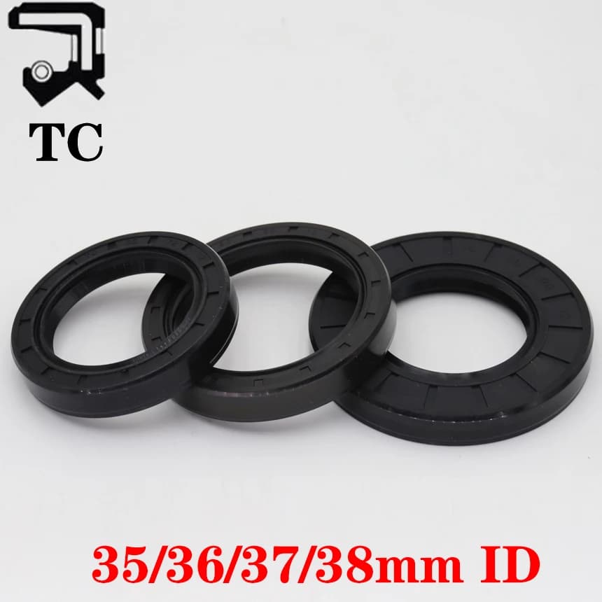 TC 35/36/37/38mm ID Gomma nitrilica nera NBR Scanalata Doppio U Labbra Guarnizione a molla Anello di tenuta Albero radiale Scheletro Paraolio