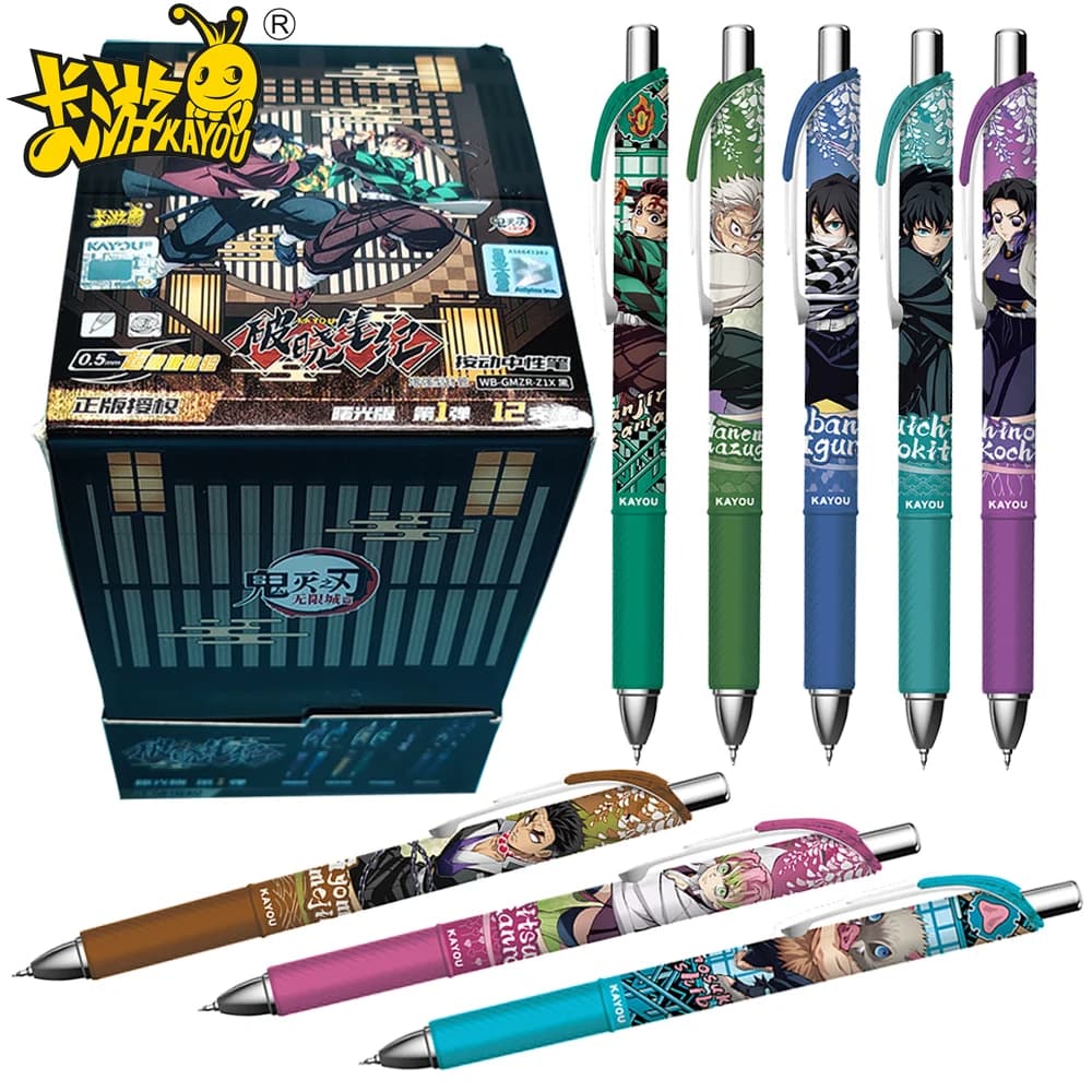 KAYOU Autentica Penna Gel Creativa Demon Slayer, Scatola Misteriosa, Articoli di Cancelleria Popolari tra gli Studenti