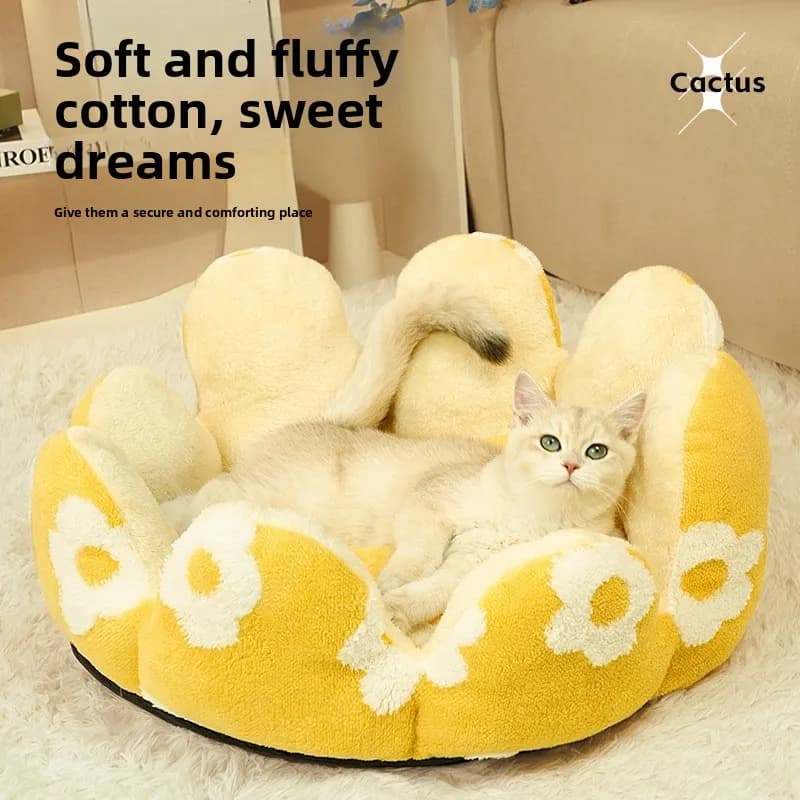 Cuccia calda in peluche per animali domestici, a forma di nido semichiuso, tappetino in pelliccia di coniglio, casa invernale calda per animali domestici, riparo.
