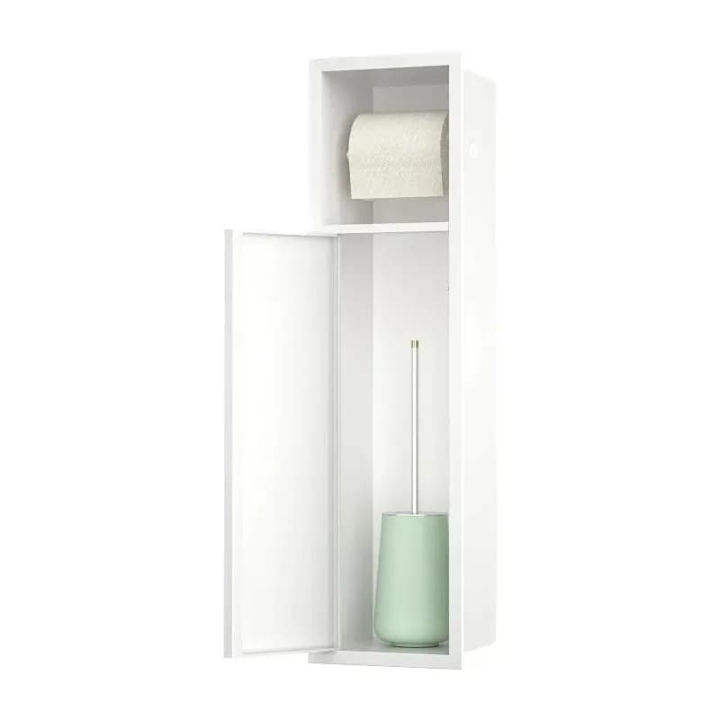 Invisible Brushed Stainless Steel 304 Embedded Toilet Brush Holder Bathroom Niche Toilet Paper Storage