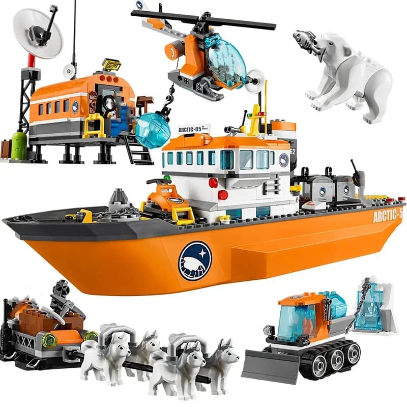 Adatto per la serie urbana esplorazione polare Arctic ocean nave gigante blocchi di costruzione giocattoli di assemblaggio per bambini regali di Natale