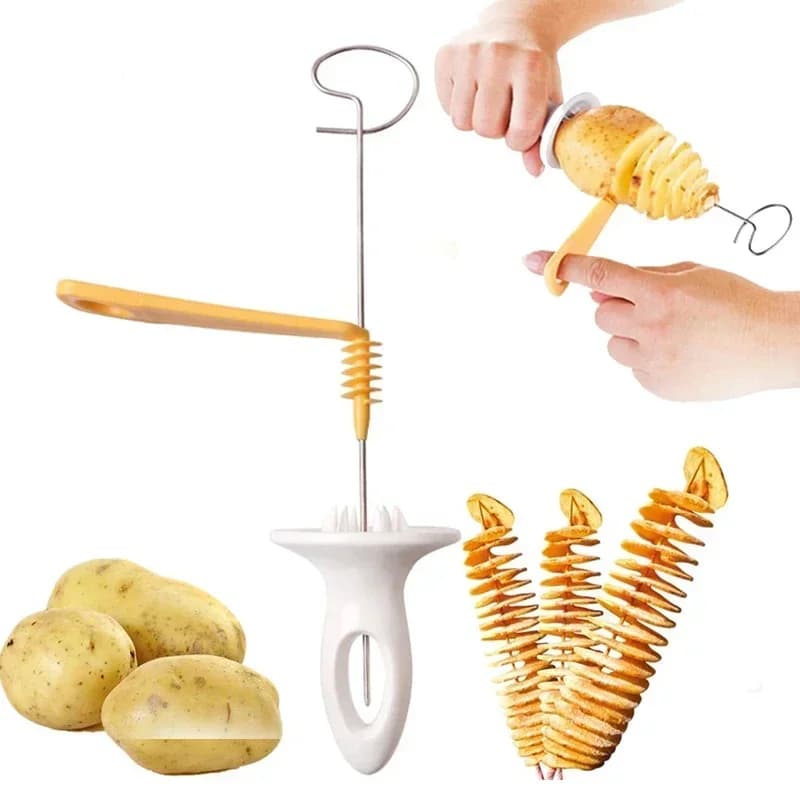 3 Strand Rotating Potato slicer, Spiral Taglierina for Potatoes, Fai-da-Te Creative Kitchen Tools, Spiral Knife for Vegetables