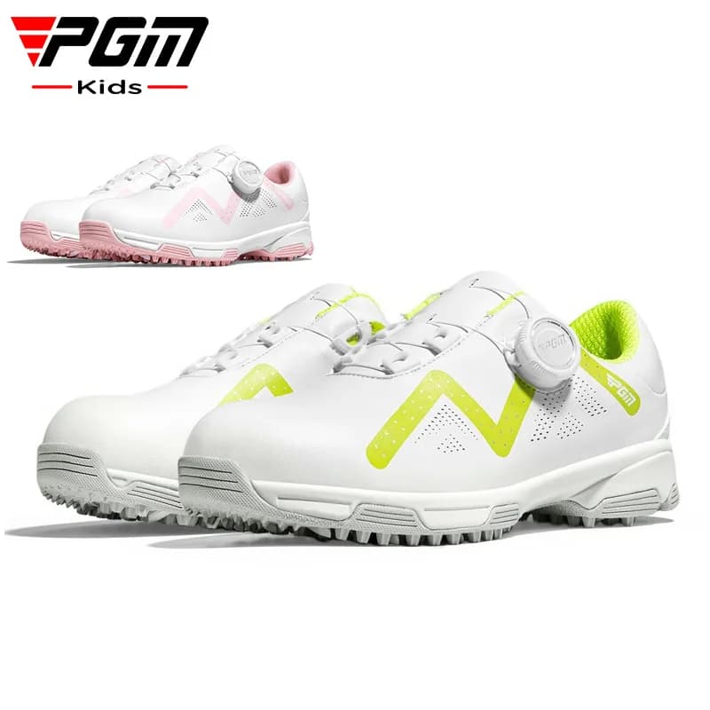 Scarpe da golf per bambini PGM per ragazzi e ragazze con lacci con chiusura a pomello, scarpe da ginnastica sportive antiscivolo impermeabili XZ333