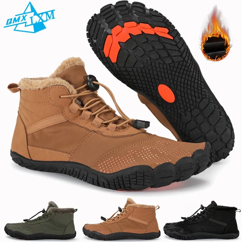 Scarpe da neve invernali da uomo resistenti all'acqua Stivali alti caldi e minimalisti Suola con punta larga Scarpe da donna in cotone per esterni 36-47 #