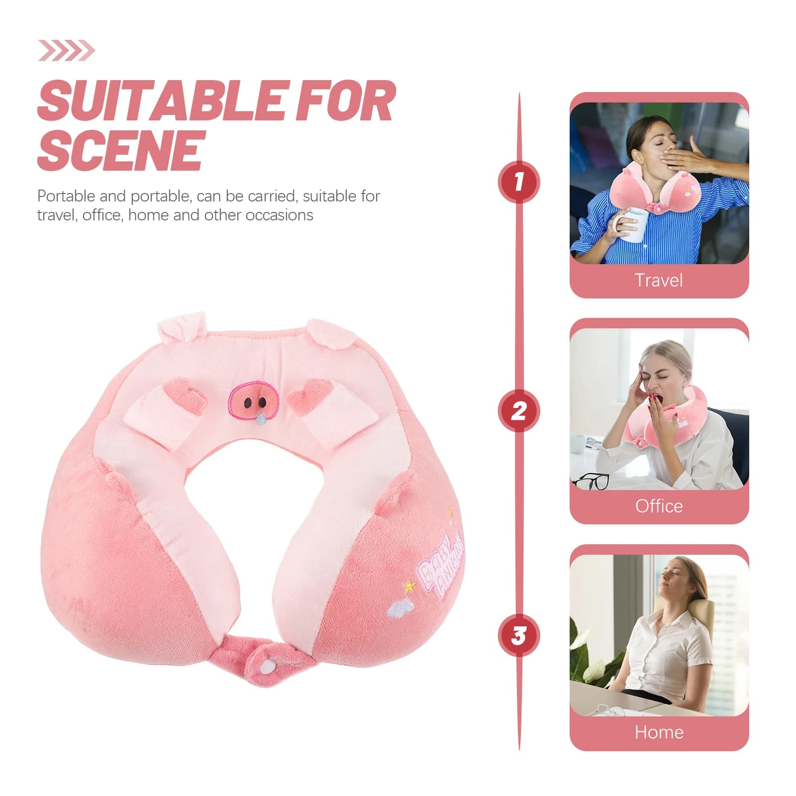Cuscino ergonomico per il collo da viaggio Cuscino carino per auto che dorme per cuscini per aeroplani per adulti