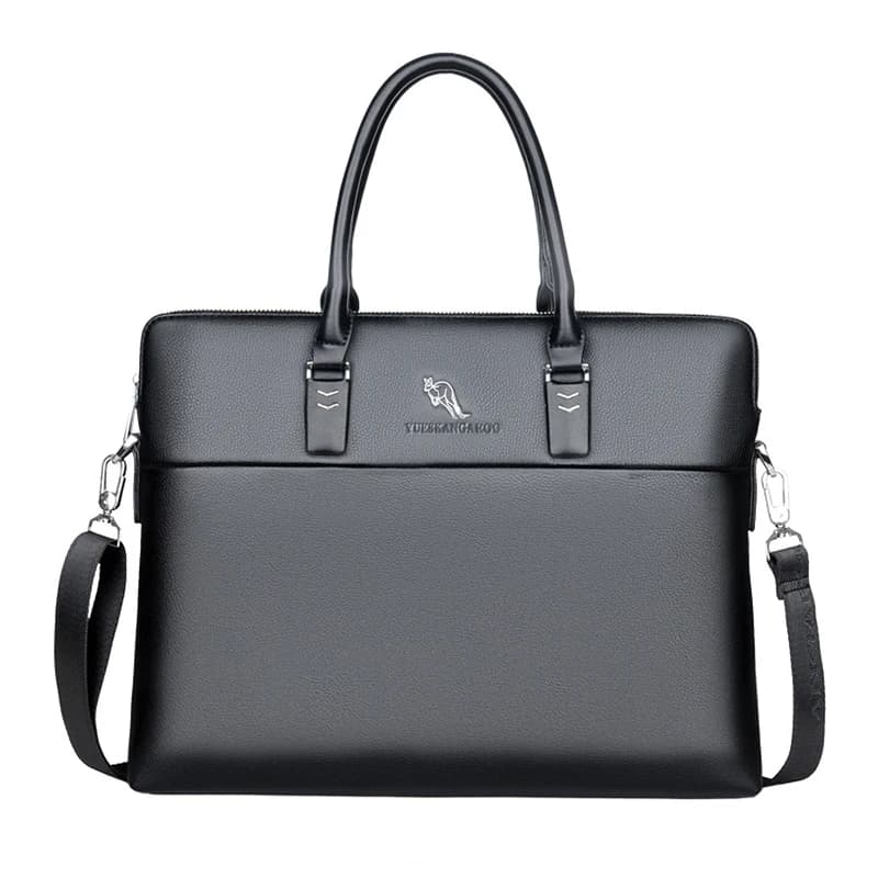 Men's briefcase PU Kangaroo Messenger Laptop Document A4 Business OL Tote Side Square Shoulder Bag